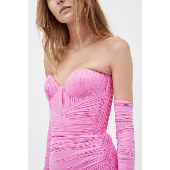 Alex Perry dalton column w gloves orchid pink AU4/US0 - Picture 5 of 13